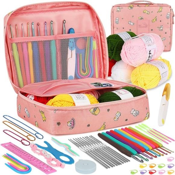 Crochet Kit for Beginners Adults, Crochet Kits Include Yarn, 59pcs Crochet Kit - Picture 1 of 7